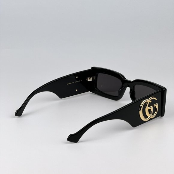 Gucci GG1425S 001 Sunglasses Black Grey Rectangle Unisex GG 1425S main image 13
